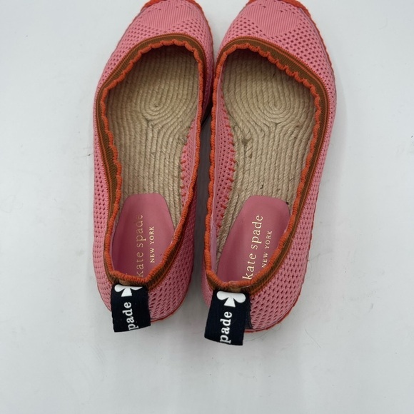 Kate Spade Women Espadrille Slip On Flats Knottingham Pink Red Knit Size 7.5 - Picture 3 of 6